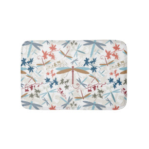 Dragonflies Multi Coloured Pattern Bath Mat