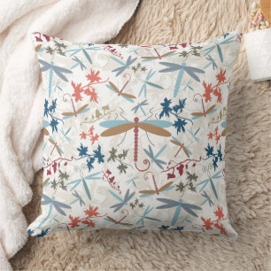 Dragonflies Multi Coloured Pattern Throw Pillow