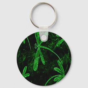 Dragonflies Neon Green Keychain