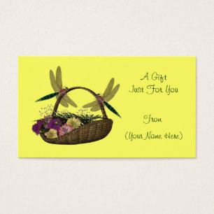 Dragonflies On Basket Personalized Gift Card Tag