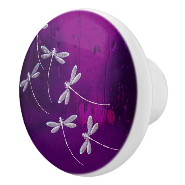 Dragonflies on water ceramic knob (Right)