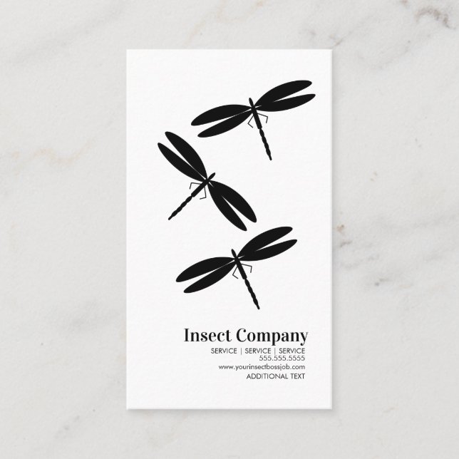 Dragonflies Pest Control  Company Logo   Business Card (Front)