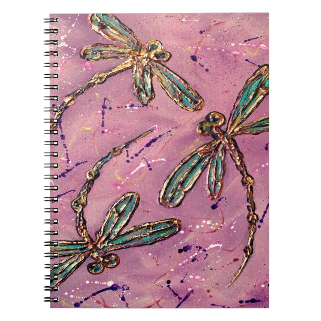 Dragonflies Pink Fizz Notebook (Front)