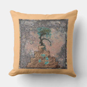 Dragonflies playing on the mountain. outdoor pillow