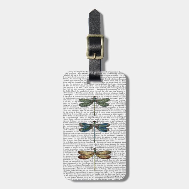 Dragonflies Print 2 Luggage Tag (Front Vertical)