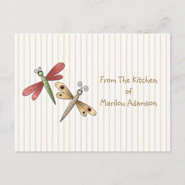 Dragonflies Recipe Cards (Front)