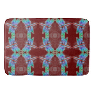 Dragonflies Red Abstract Customize Background Bath Mat