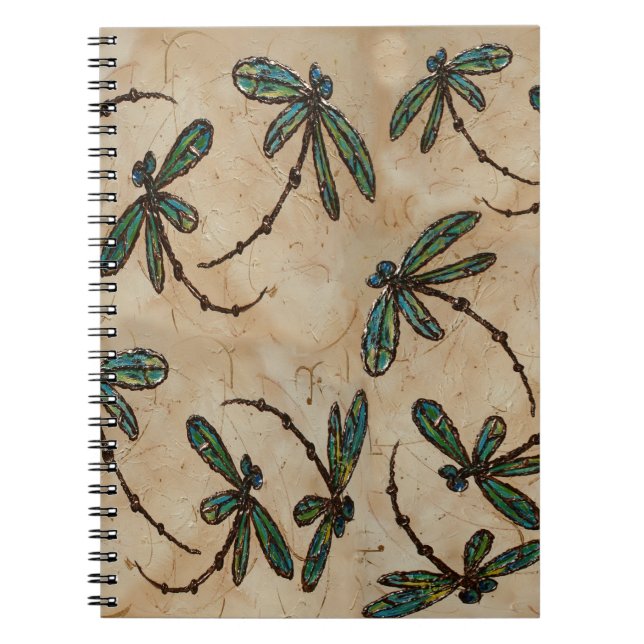 Dragonflies Rustic Cream Notebook (Front)