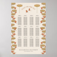 Dragonflies Seating Chart Wedding Art Nouveau