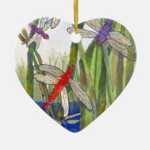 Dragonflies Summer Ceramic Ornament