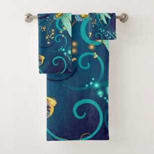 Dragonflies Teal Bath Towel Set
