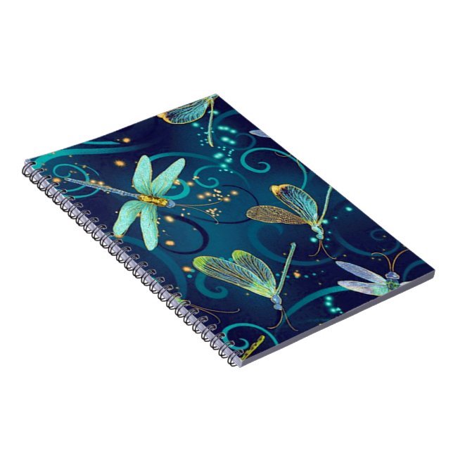 Dragonflies Teal Notebook (Right Side)