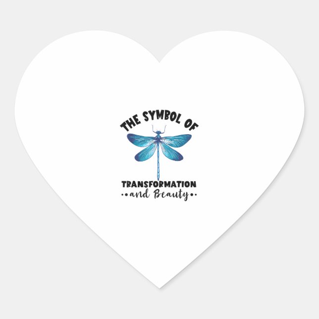 Dragonflies Transformation Beauty Nature Insect Dr Heart Sticker (Front)