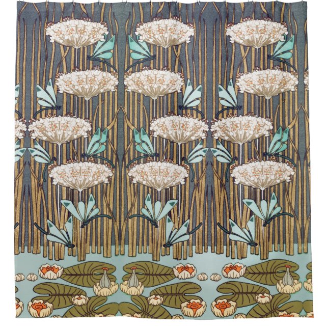 Dragonflies Water Lilies Marsh Art Nouveau (Front)