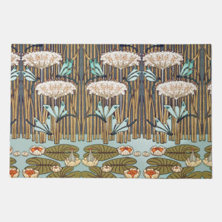 Dragonflies Water Lilies Marsh Art Nouveau Doormat
