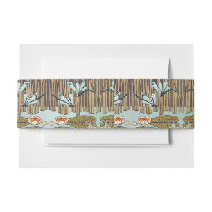 Dragonflies Water Lilies Marsh Art Nouveau Invitation Belly Band