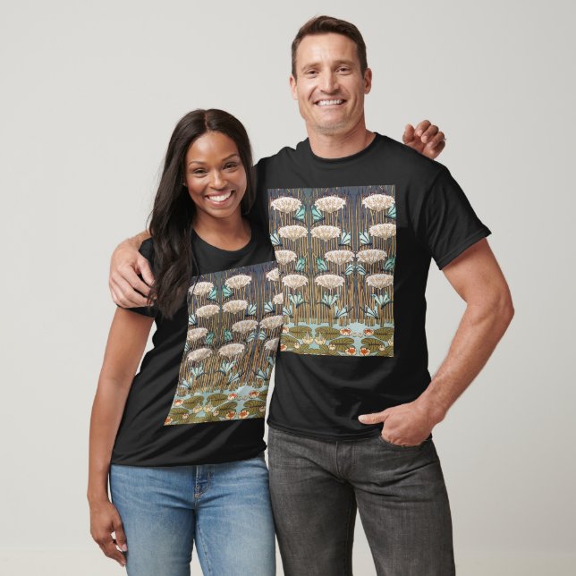 Dragonflies Water Lilies Marsh Art Nouveau T-Shirt (Unisex)