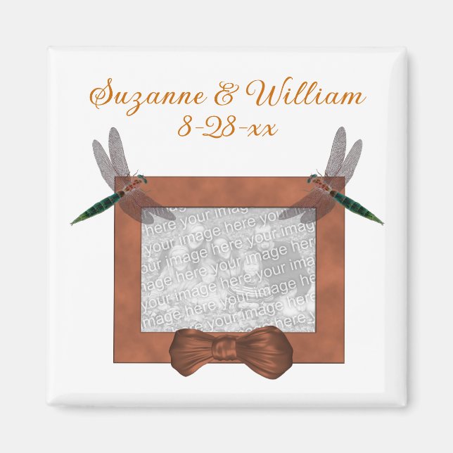 Dragonflies Wedding Favour Photo  Magnet (Front)