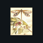 Dragonflies with Leaves and Fruit Canvas Print<br><div class="desc">Dragonflies float above leaves bearing fruit in this piece by Vision Studio. The trio of insects blend amazingly well with their background,  giving this print a lifelike quality. Order your copy today!</div>