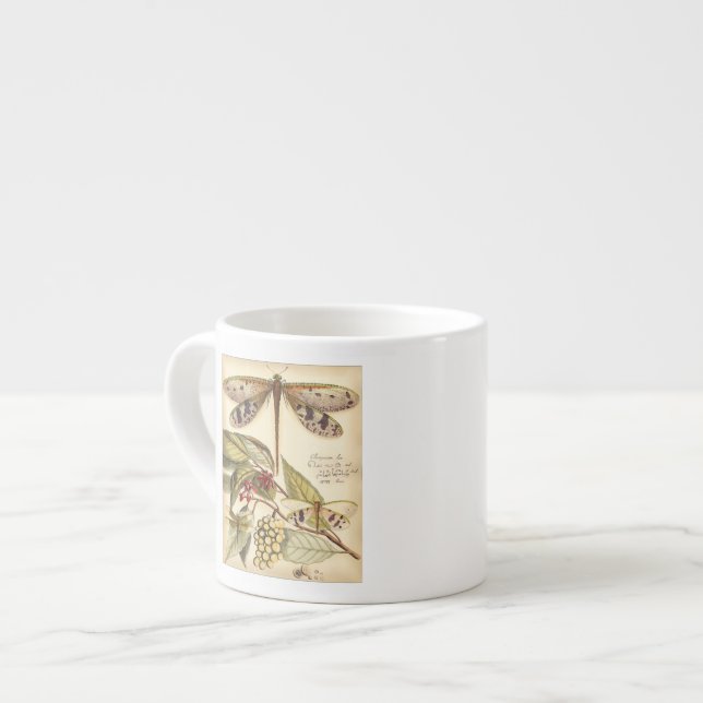 Dragonflies with Leaves and Fruit Espresso Cup (Front Left)