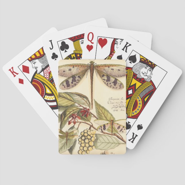 Dragonflies with Leaves and Fruit Playing Cards (Back)