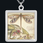 Dragonflies with Leaves and Fruit Silver Plated Necklace<br><div class="desc">Dragonflies float above leaves bearing fruit in this piece by Vision Studio. The trio of insects blend amazingly well with their background,  giving this print a lifelike quality. Order your copy today!</div>