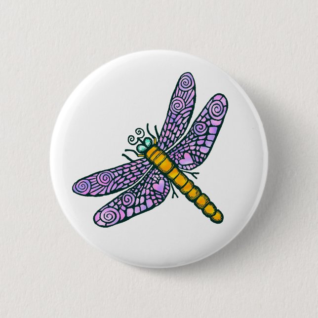Dragonfly 2 Inch Round Button (Front)