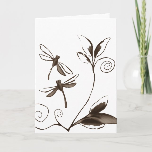 Dragonfly Abstract Holiday Card (Front)