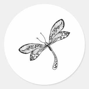dragonfly again only classic round sticker