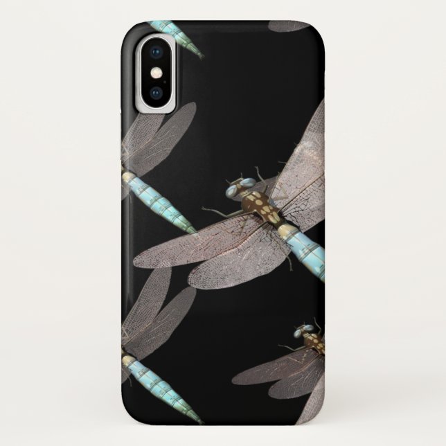 Dragonfly Air Force on Black Case-Mate iPhone Case (Back)