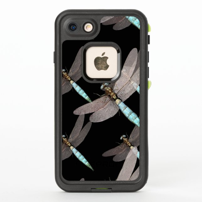 Dragonfly Air Force on Black LifeProof iPhone Case (Back)
