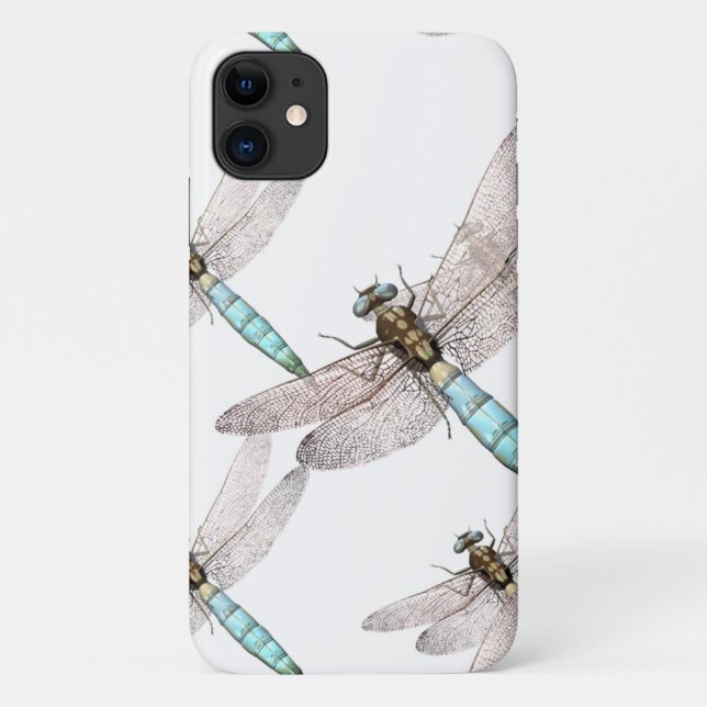 Dragonfly Air Force on White Background Case-Mate iPhone Case (Back)