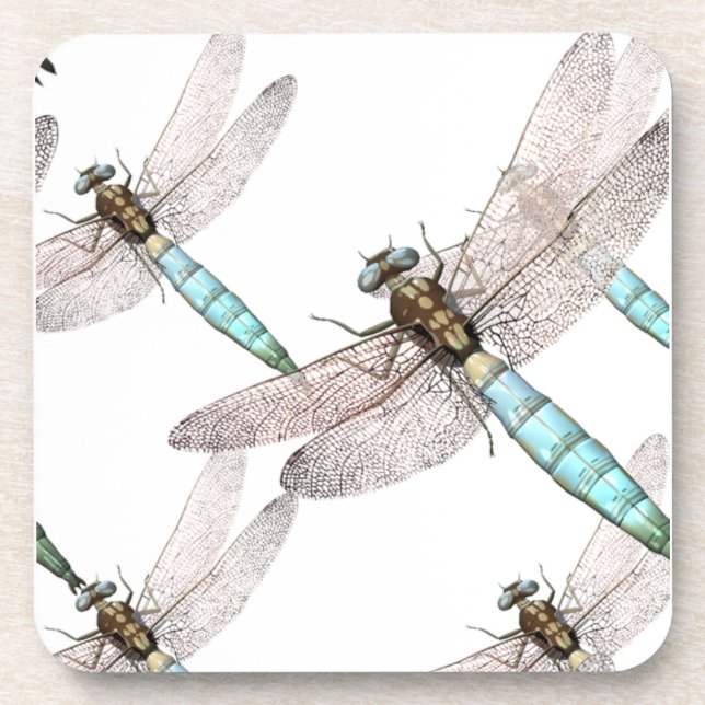 Dragonfly Air Force on White Coaster (Front)