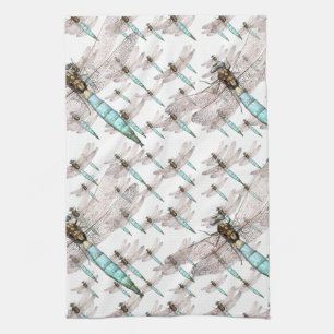 Dragonfly Air Force on White Kitchen Towel