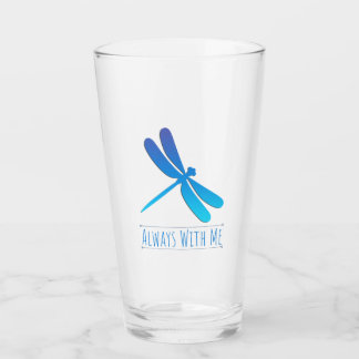 Dragonfly - Always with Me - Blue - Glass Tumbler