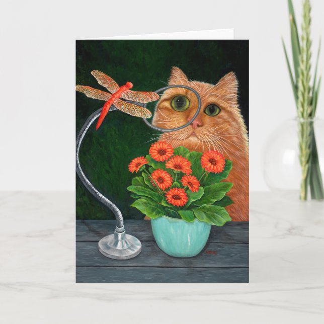 Dragonfly and Cat Card (Front)