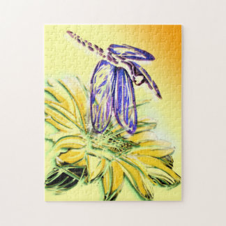 Dragonfly and daisy puzzle