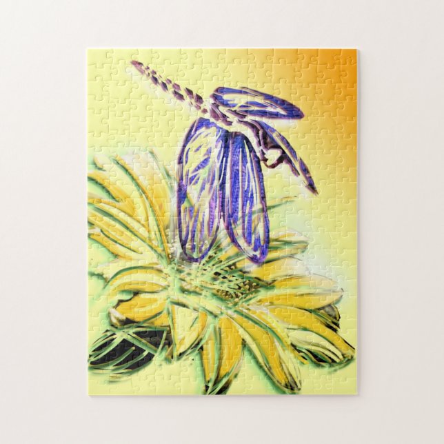 Dragonfly and daisy puzzle (Vertical)