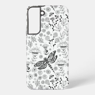 Dragonfly and flowers samsung galaxy case