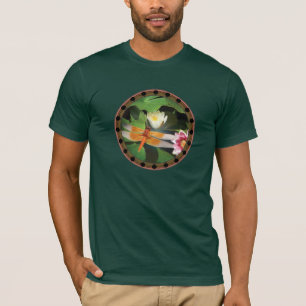 Dragonfly and Lotus Circle T-Shirt