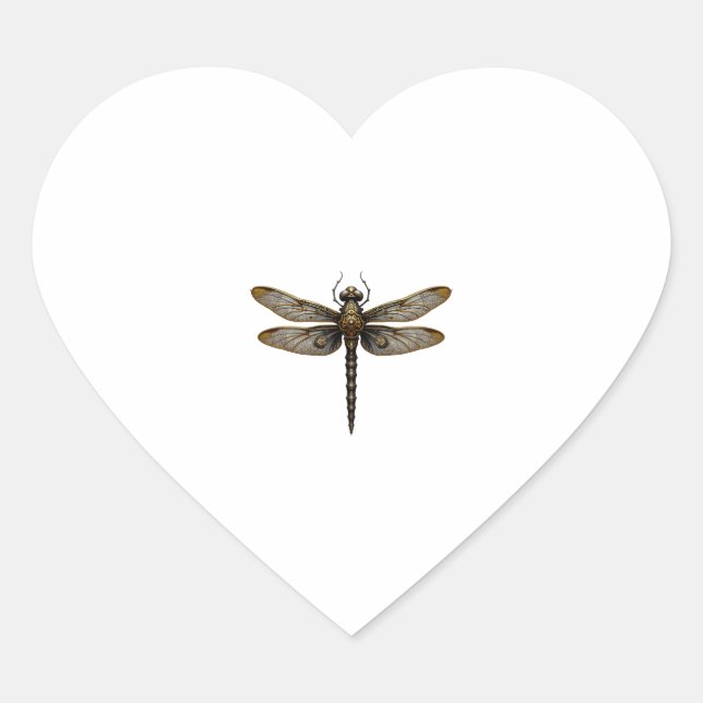 Dragonfly Animal Art Graphic Dragonfly (2) Heart Sticker (Front)