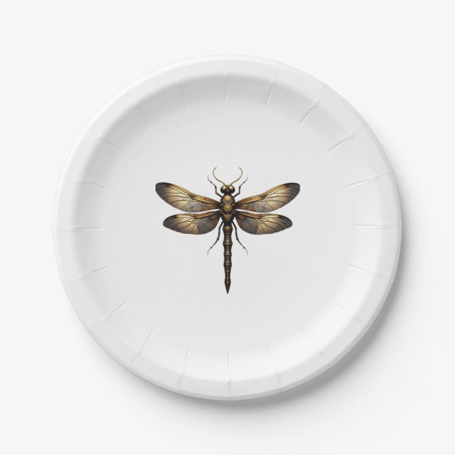 Dragonfly Animal Art Graphic Dragonfly (4) Paper Plate (Front)