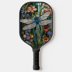 Dragonfly art painting botanical boho chic forest pickleball paddle