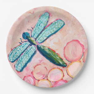 Dragonfly Art Paper Plate