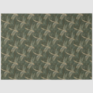 Dragonfly Artistic Green Design Pattern Decoupage Tissue Paper