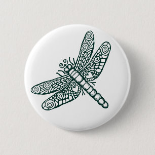 Dragonfly - B&W 2 Inch Round Button
