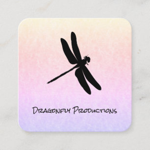 Dragonfly (black) chic square business card