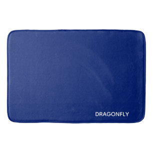 Dragonfly blue colour name bath mat