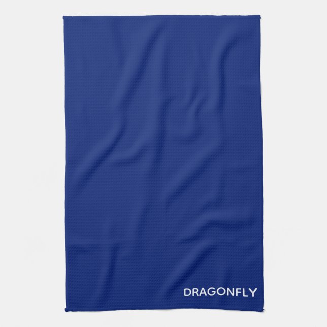 Dragonfly blue colour name kitchen towel (Vertical)