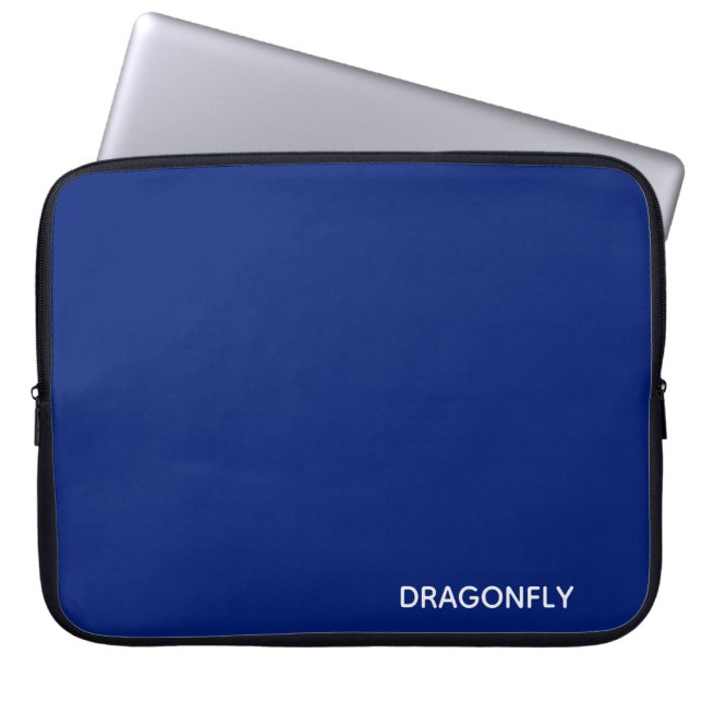 Dragonfly blue colour name laptop sleeve (Front)
